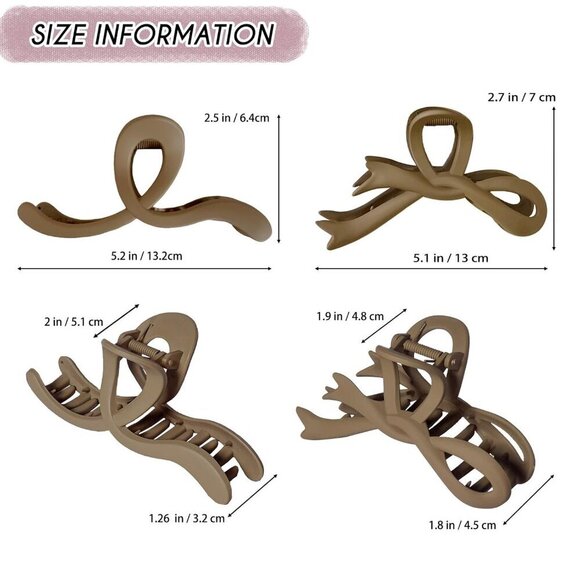 Large Hair Claw Clips Plastic 5.2 Inch 6 Pack for Thick Hair Non-Slip Stylish main image 5